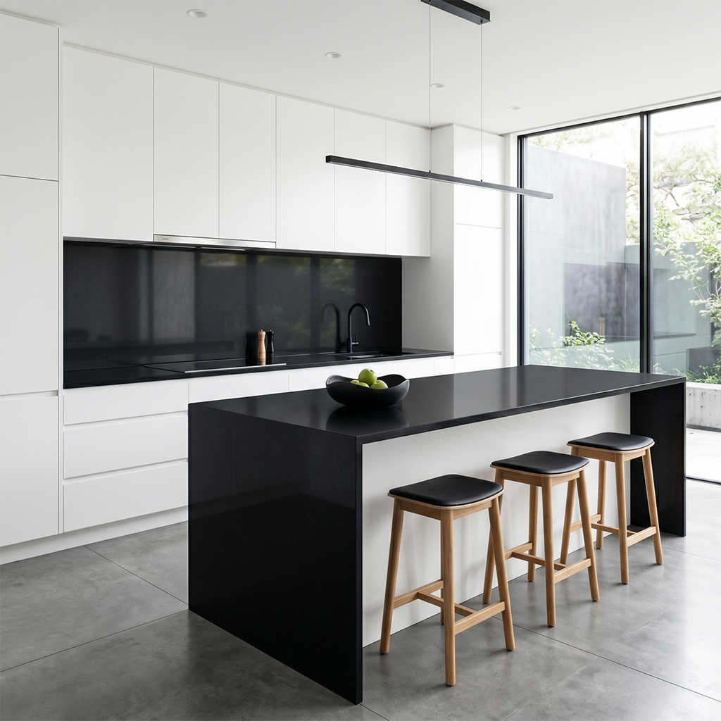 LX-Pure Black Quartz Slab
