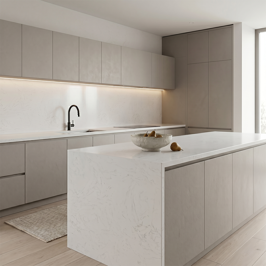LX-White Carrara Engineered Marble Slab