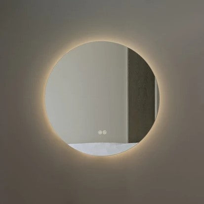 Periwinkle Round LED Mirror, wall mounted round frameless mirror with anti-fog