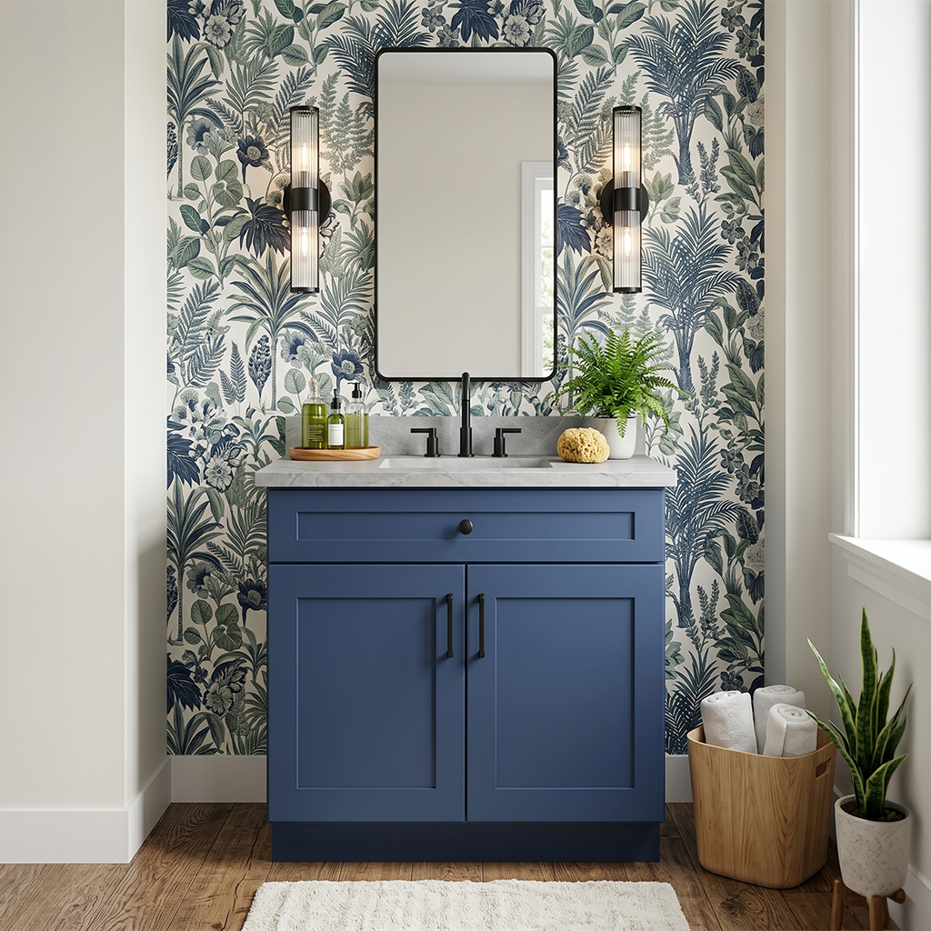 RTA Blue Shaker 30" Freestanding Bathroom Vanity Sink Base