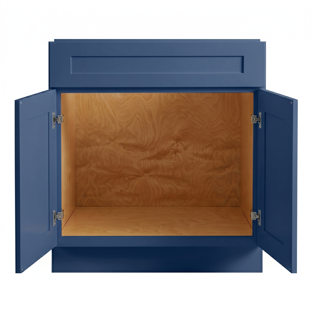 RTA Blue Shaker 30" Freestanding Bathroom Vanity Sink Base