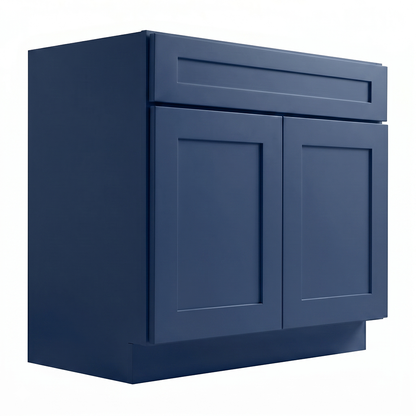 RTA Blue Shaker 30" Freestanding Bathroom Vanity Sink Base