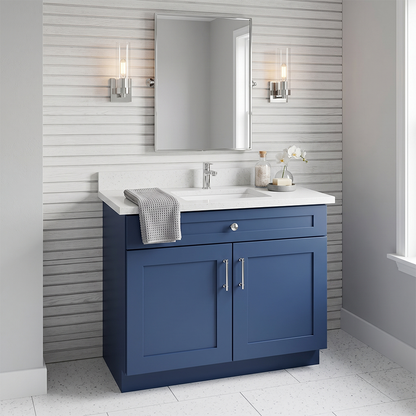RTA Blue Shaker 36" Freestanding Bathroom Vanity Sink Base