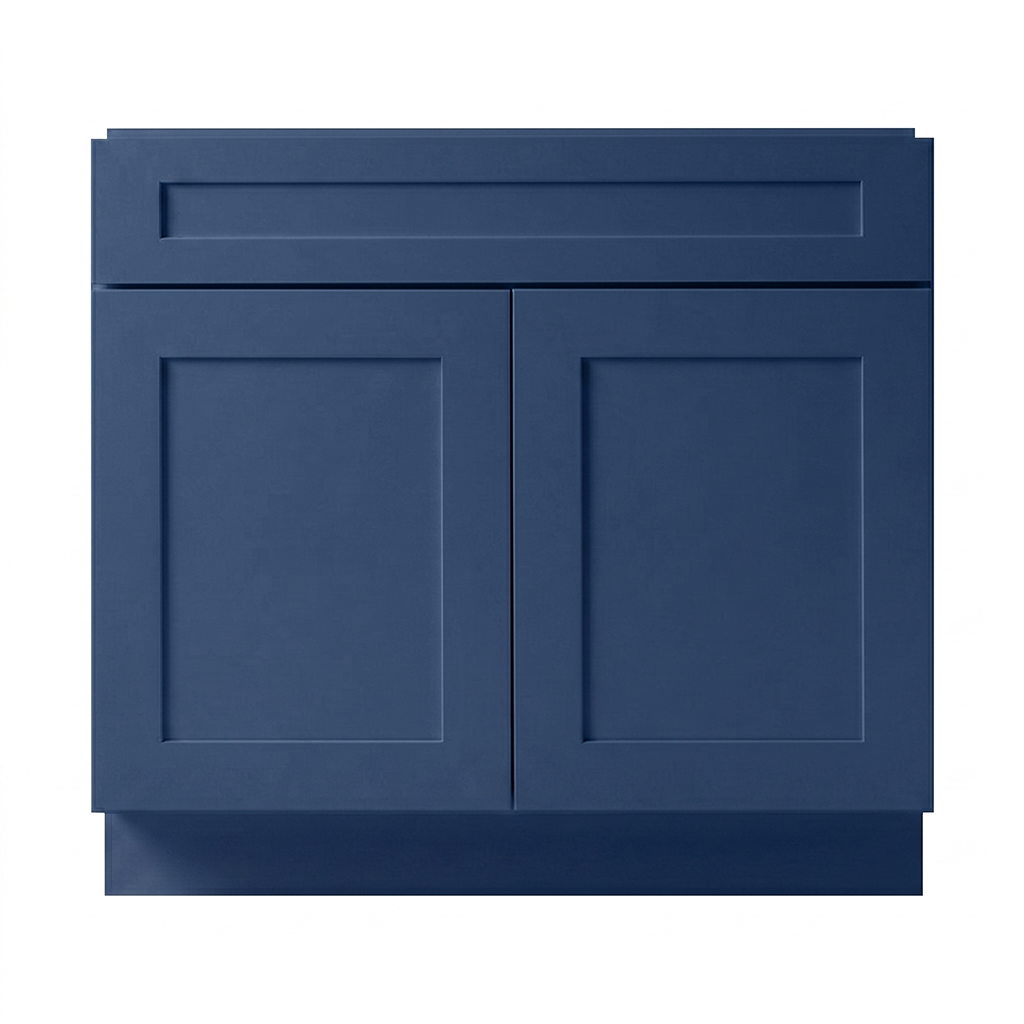 RTA Blue Shaker 36" Freestanding Bathroom Vanity Sink Base