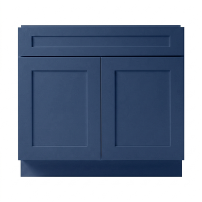RTA Blue Shaker 36" Freestanding Bathroom Vanity Sink Base