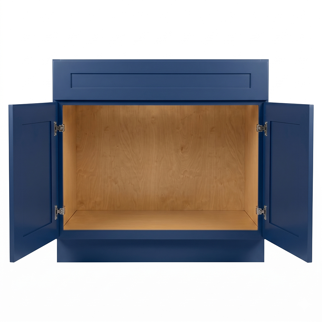 RTA Blue Shaker 36" Freestanding Bathroom Vanity Sink Base