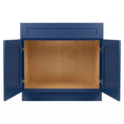 RTA Blue Shaker 36" Freestanding Bathroom Vanity Sink Base