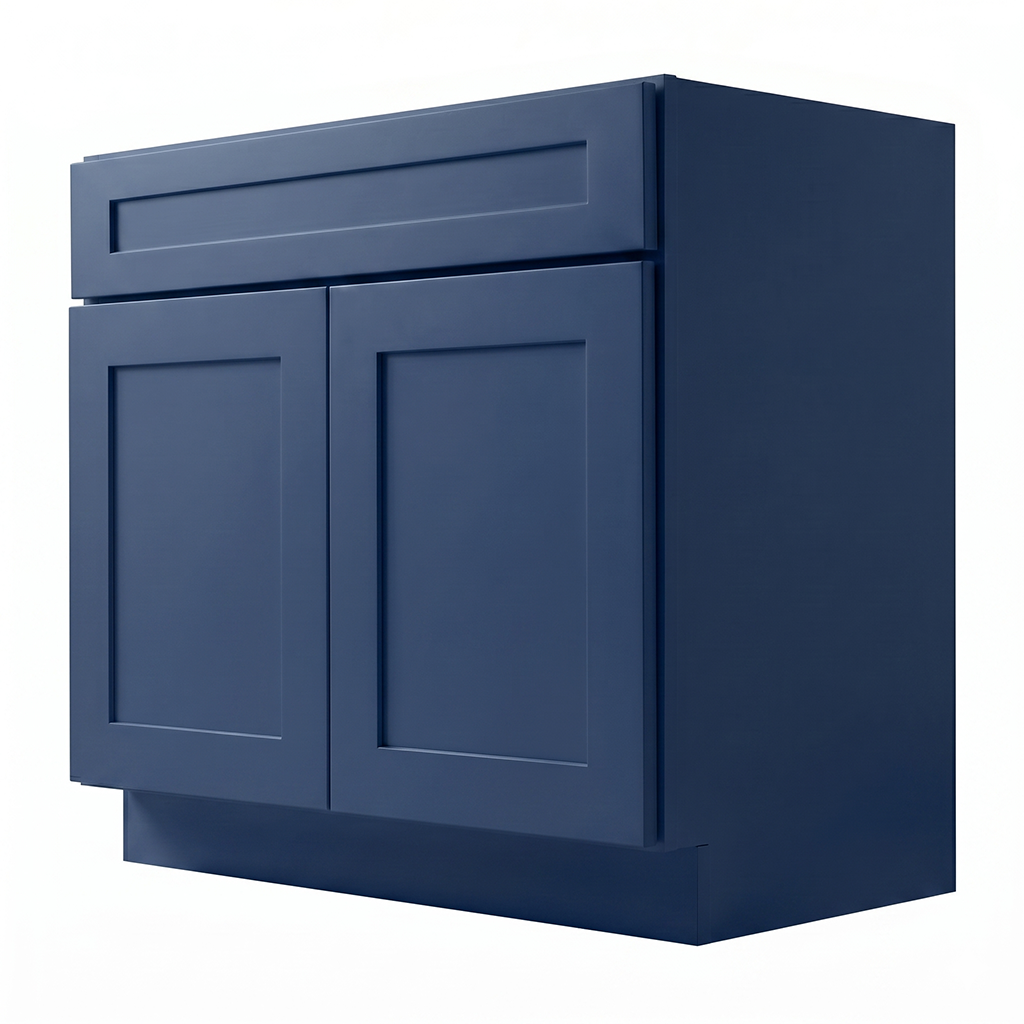 RTA Blue Shaker 36" Freestanding Bathroom Vanity Sink Base