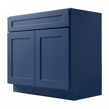 RTA Blue Shaker 36" Freestanding Bathroom Vanity Sink Base