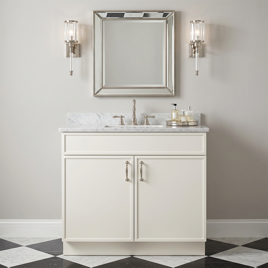 RTA Cream Slim Shaker 36" Freestanding Bathroom Vanity Sink Base