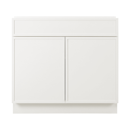 RTA Cream Slim Shaker 36" Freestanding Bathroom Vanity Sink Base