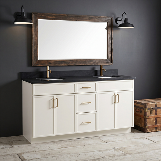 RTA Cream Slim Shaker 60" Freestanding Bathroom Vanity 3-Drawer Combo Base