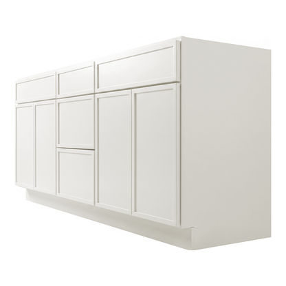 RTA Cream Slim Shaker 72" Freestanding Bathroom Vanity 3-Drawer Combo Base