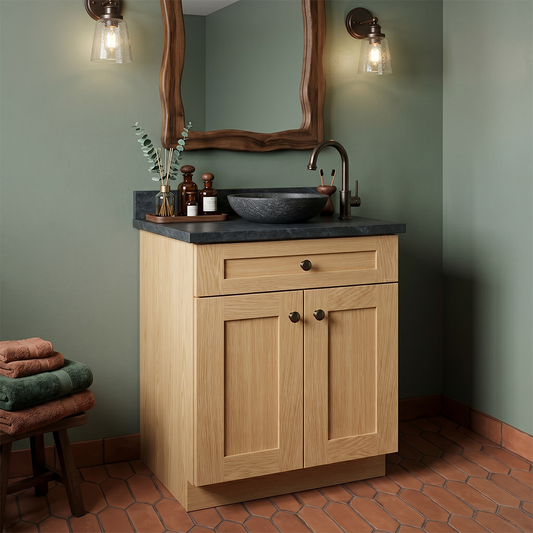 RTA Dune Oak Shaker 24" Freestanding Bathroom Vanity Sink Base