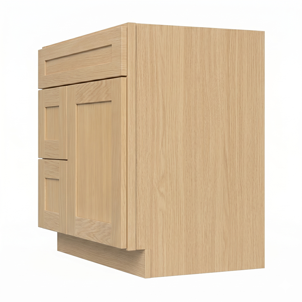 RTA Dune Oak Shaker 30" Freestanding Bathroom Vanity 2-Drawer Left Combo Base