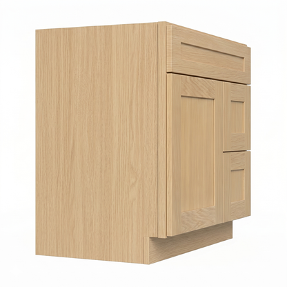 RTA Dune Oak Shaker 30" Freestanding Bathroom Vanity 2-Drawer Right Combo Base
