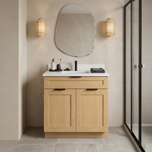 RTA Dune Oak Shaker 30" Freestanding Bathroom Vanity Sink Base