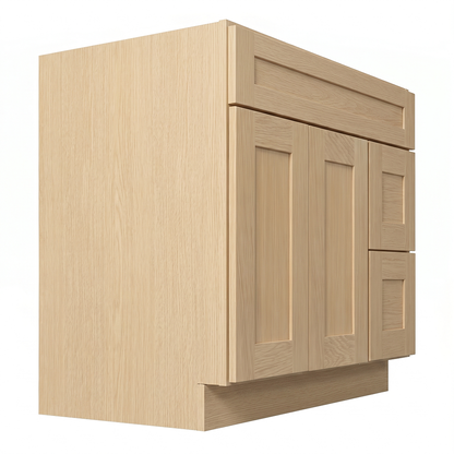 RTA Dune Oak Shaker 36" Freestanding Bathroom Vanity 2-Drawer Right Combo Base