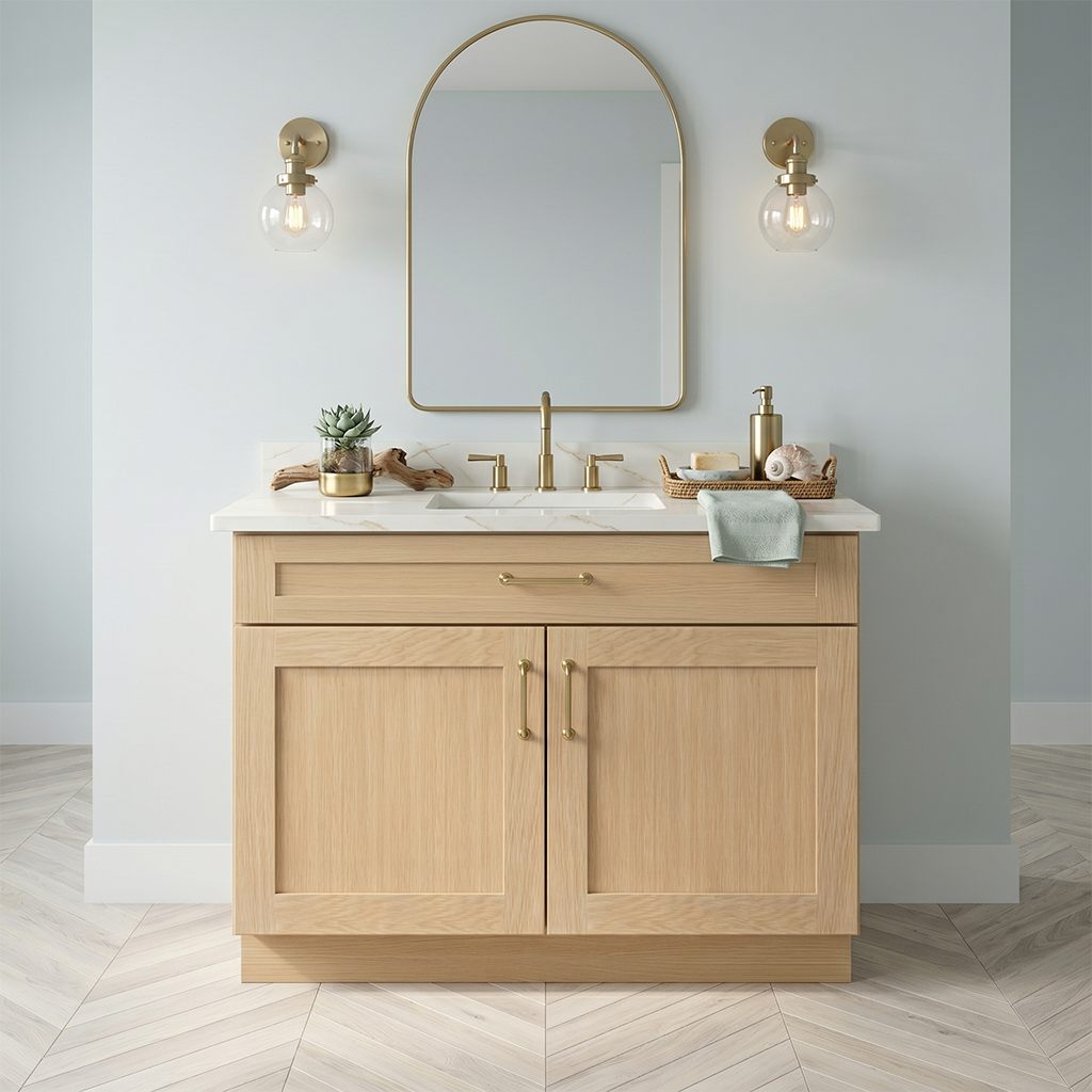 RTA Dune Oak Shaker 36" Freestanding Bathroom Vanity Sink Base