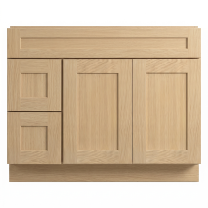 RTA Dune Oak Shaker 42" Freestanding Bathroom Vanity 2-Drawer Left Combo Base
