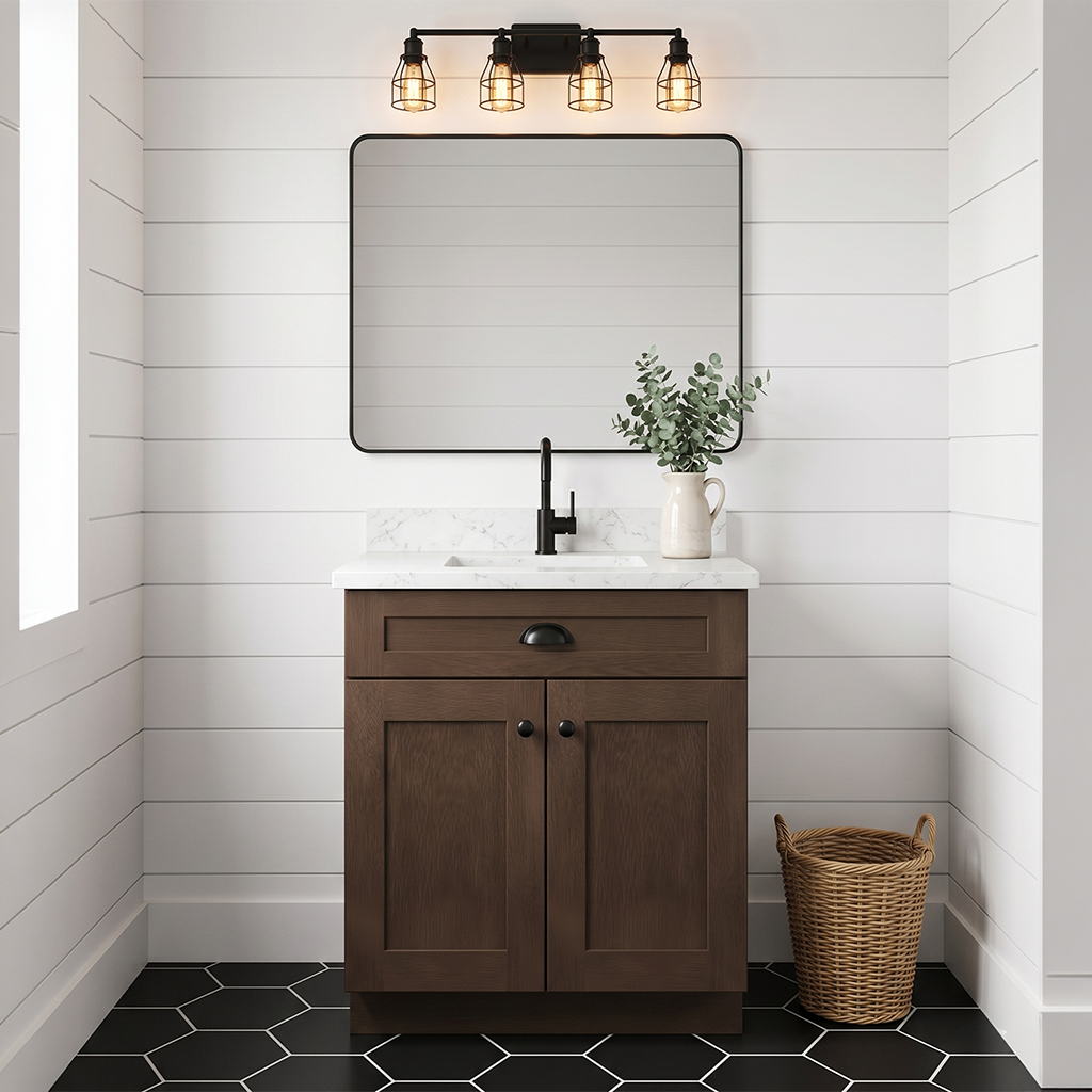 RTA Graphite Grain Shaker 24" Freestanding Bathroom Vanity Sink Base