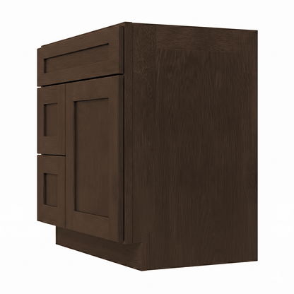 RTA Graphite Grain Shaker 30" Freestanding Bathroom Vanity 2-Drawer Left Combo Base