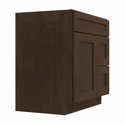 RTA Graphite Grain Shaker 30" Freestanding Bathroom Vanity 2-Drawer Right Combo Base