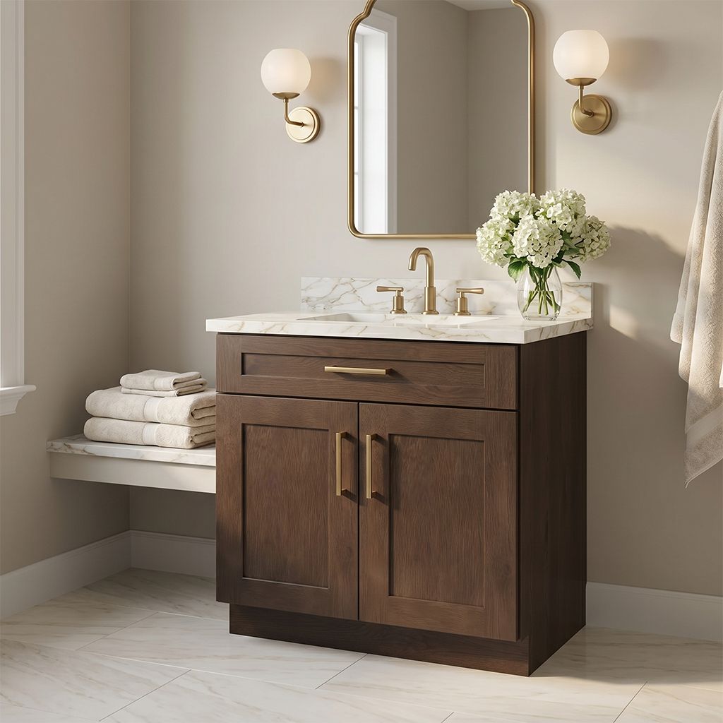RTA Graphite Grain Shaker 30" Freestanding Bathroom Vanity Sink Base