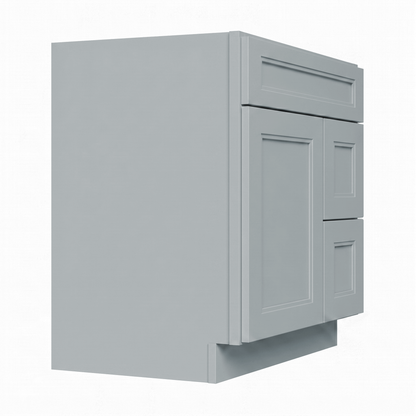 RTA Grey Double Shaker 30" Freestanding Bathroom Vanity 2-Drawer Right Combo Base