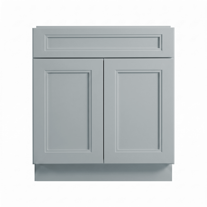 RTA Grey Double Shaker 30" Freestanding Bathroom Vanity Sink Base