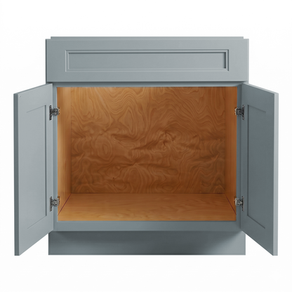 RTA Grey Double Shaker 30" Freestanding Bathroom Vanity Sink Base