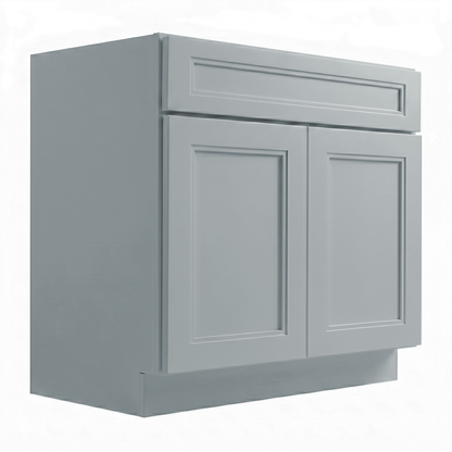 RTA Grey Double Shaker 30" Freestanding Bathroom Vanity Sink Base