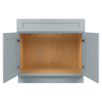 RTA Grey Double Shaker 36" Freestanding Bathroom Vanity Sink Base