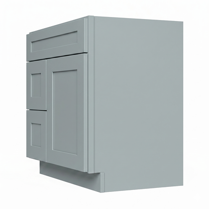 RTA Grey Shaker 30" Freestanding Bathroom Vanity 2-Drawer Left Combo Base