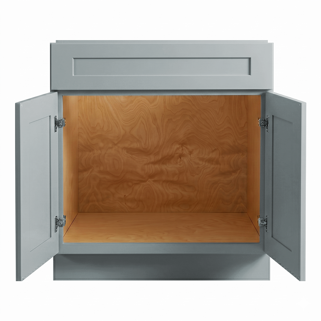 RTA Grey Shaker 30" Freestanding Bathroom Vanity Sink Base