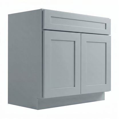 RTA Grey Shaker 30" Freestanding Bathroom Vanity Sink Base