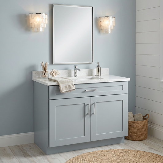 RTA Grey Shaker 36" Freestanding Bathroom Vanity Sink Base
