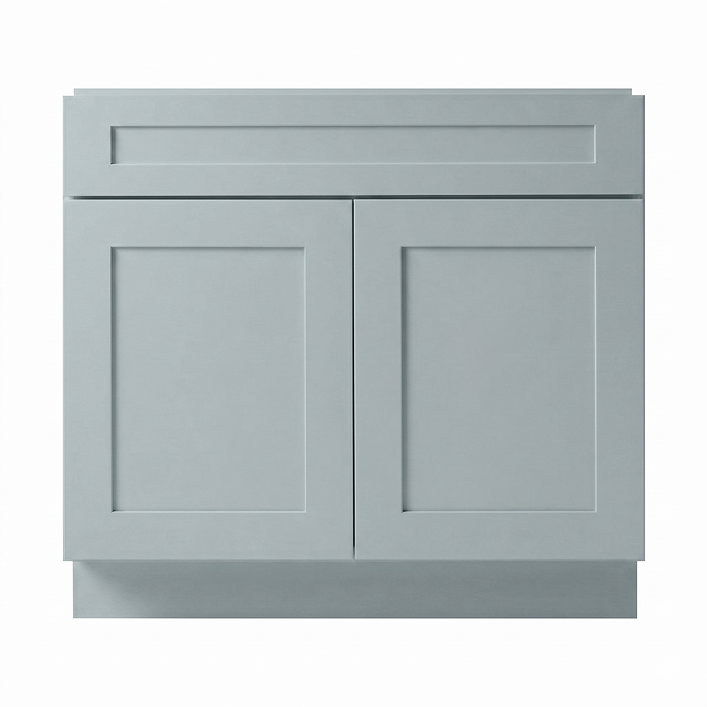 RTA Grey Shaker 36" Freestanding Bathroom Vanity Sink Base