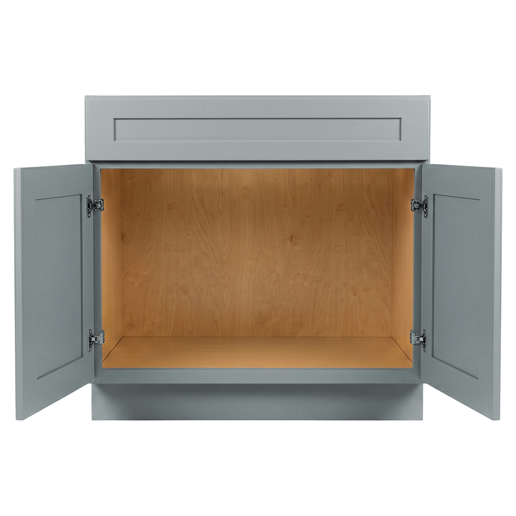 RTA Grey Shaker 36" Freestanding Bathroom Vanity Sink Base