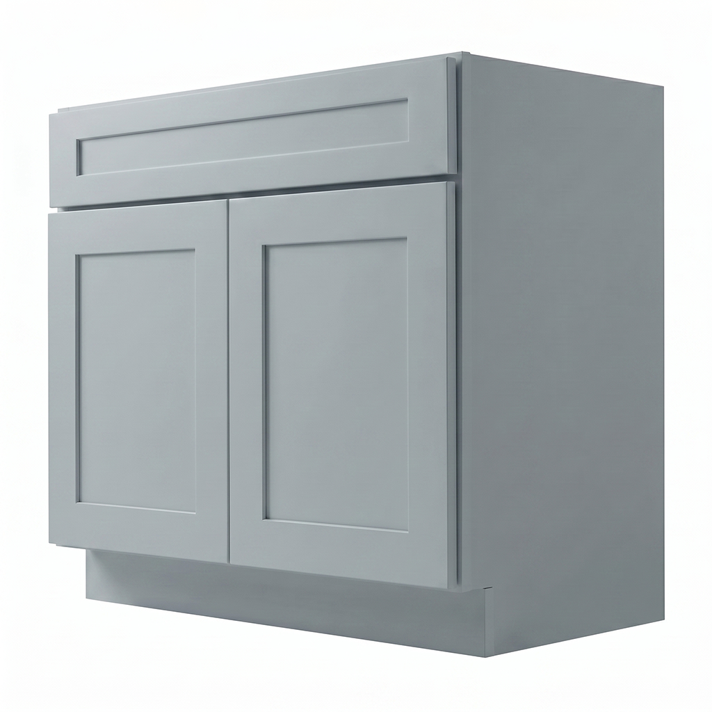 RTA Grey Shaker 36" Freestanding Bathroom Vanity Sink Base