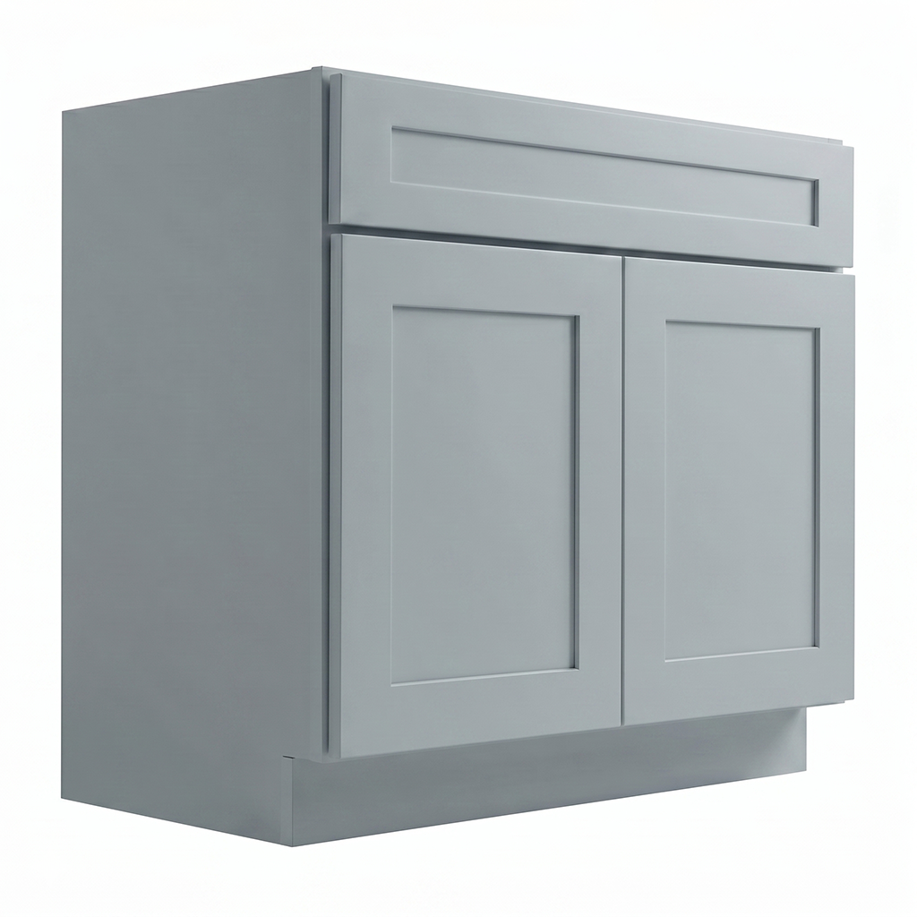 RTA Grey Shaker 36" Freestanding Bathroom Vanity Sink Base