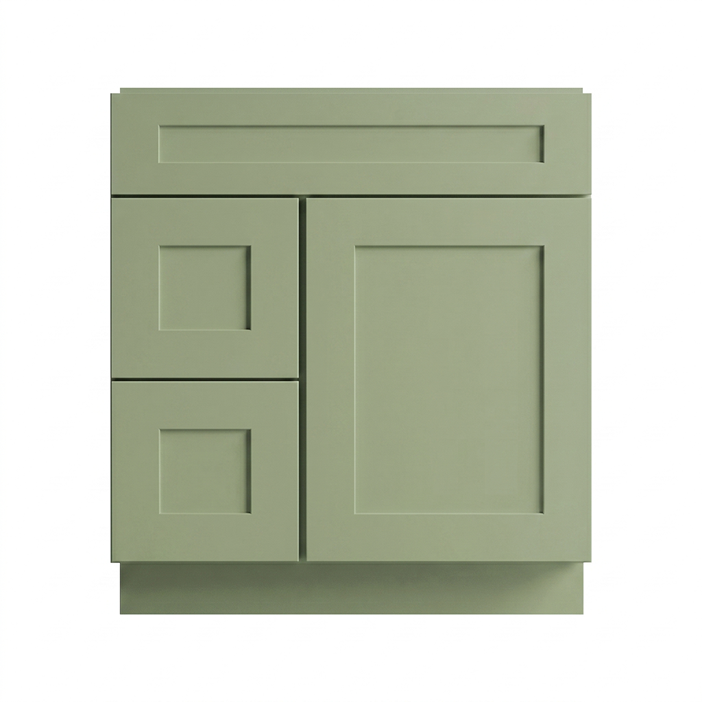 RTA Olive Shaker 30" Freestanding Bathroom Vanity 2-Drawer Left Combo Base