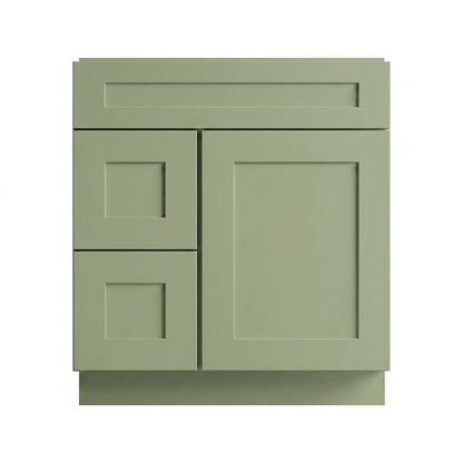 RTA Olive Shaker 30" Freestanding Bathroom Vanity 2-Drawer Left Combo Base