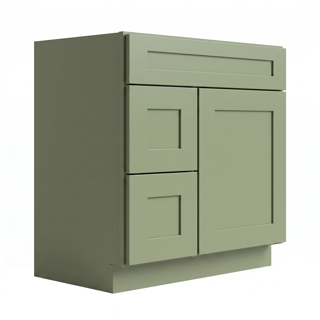 RTA Olive Shaker 30" Freestanding Bathroom Vanity 2-Drawer Left Combo Base