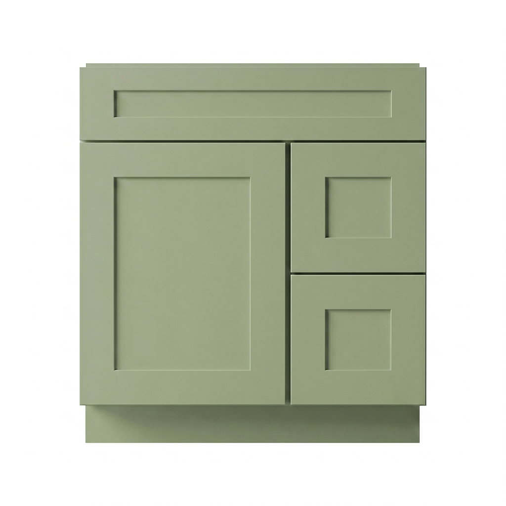 RTA Olive Shaker 30" Freestanding Bathroom Vanity 2-Drawer Right Combo Base