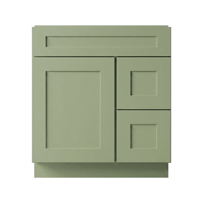 RTA Olive Shaker 30" Freestanding Bathroom Vanity 2-Drawer Right Combo Base