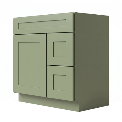 RTA Olive Shaker 30" Freestanding Bathroom Vanity 2-Drawer Right Combo Base