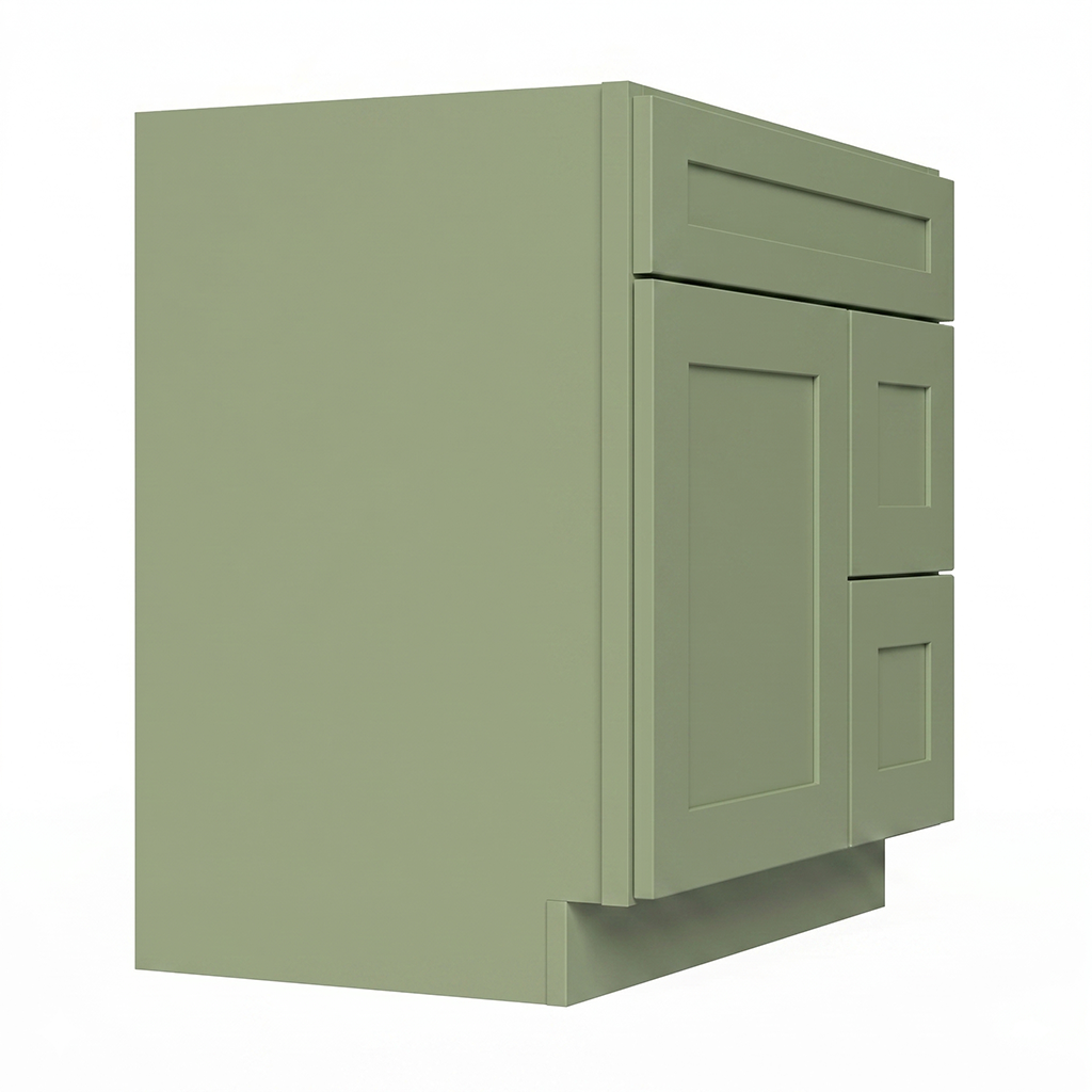 RTA Olive Shaker 30" Freestanding Bathroom Vanity 2-Drawer Right Combo Base
