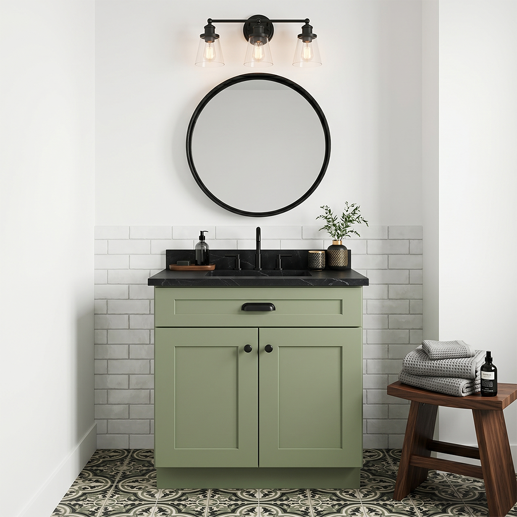 RTA Olive Shaker 30" Freestanding Bathroom Vanity Sink Base