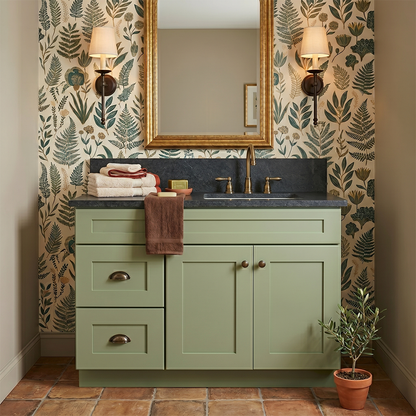 RTA Olive Shaker 36" Freestanding Bathroom Vanity 2-Drawer Left Combo Base